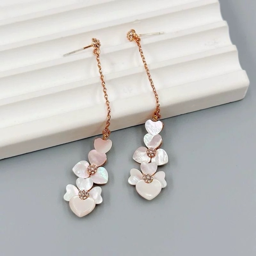 Kate Spade Elegant Rose Gold Heart Drop Earrings
